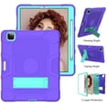 thumbnail image 2 of Dteck Case for iPad Pro 12.9 inch 6th 5th 4th 3rd Generation,Heavy Duty Rugged 3-Layer Protection Case Shockproof Silicone Kickstand Cover for iPad Pro 12.9" 2022/2021/2020/2018,Purple+Mint, 2 of 5