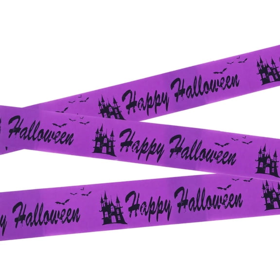 Caution Tape Halloween Caution Tape 5 Inch X 2.5 Inch Purple Decorative Roll Spooky Halloween Decoration for Holiday Party Outdoor House and Yard 1 Pack