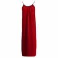 thumbnail image 6 of BOOMNY Women's Backless Cami Dress Spaghetti Strap Cami Lounge House Dresses Flowy Beach Summer Maxi Sundress, 6 of 6
