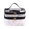 thumbnail image 1 of Bolsa Organizadora De Maquillaje De Doble Capa, Bolsa De Maquillaje Impermeable De Cuero Pu, Bolsa De Maquillaje De Viaje, Bolsa De Lavado Para Mujeres Y Niñas Advancent CE008038-01, 1 of 6