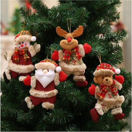 Assorted Clay Figurine Ornaments Cute Traditional Snowman Santa Clause Reindeer Bear Doll Hanging Charms Christmas Tree Ornament Holiday Decorations Walmart Canada