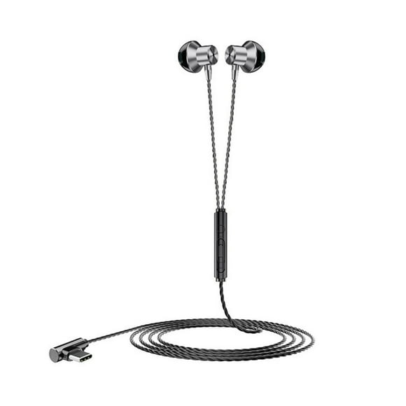 In-ear Wired Control Stereo Type-C Earphone Earbuds Sport Headset with Mic for Mobile Phone