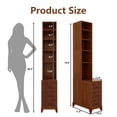 thumbnail image 2 of MDQMD Tall End Table with 3 Drawers and Charging Station,Brown Side Table with 5 Open Shelves for Living Room,Bedroom, 2 of 8