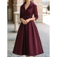 thumbnail image 5 of Women'S Vintage Dress Fall Fit Long Sleeve Elegant Cocktail Party Formal Church Dresses Wine Red XXL, 5 of 7