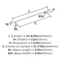 thumbnail image 2 of Amerock Bar Pulls 21-7/16 inch (544mm) Center-to-Center Polished Chrome Cabinet Pull, 2 of 3