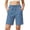 Blue, variant on Womens Solid Bermuda Athletic Shorts Dual Side Deep Hand Pockets Adjustable Drawstring Elastic High Waist Loose Straight Fit Soft Knit Casual Lounge Short Bottoms