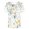 thumbnail image 4 of VBTAPA Easter Bunny T Shirt Womens Cute Rabbit Graphic Tee Shirts Trendy Casual Short Sleeve Crewneck Tops on Sale Multicolor XXL, 4 of 5