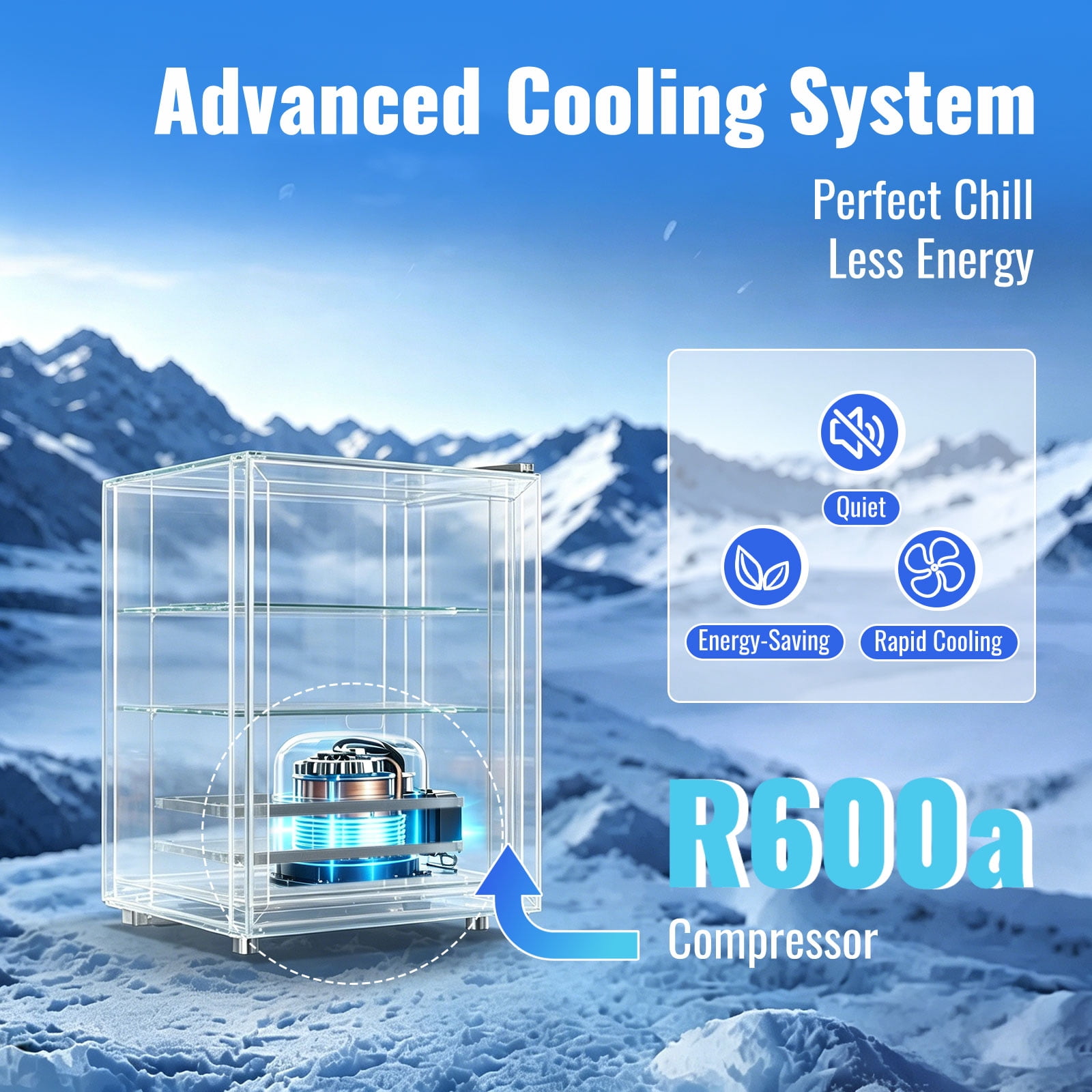 WANAI 50 Can Beverage Fridge & Cooler Small Mini Fridge Glass Door for Soda Beer or Wine for Home&Bar
