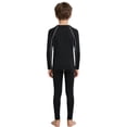 thumbnail image 4 of Moggemol Ensemble de Couche de Base de Compression pour Garçons, Col Rond, Haut à Manches Longues avec Leggings à Taille Élastique, Noir Gris 22, 4 of 5