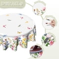 thumbnail image 3 of Spring Floral Tablecloth Round Waterproof Wrinkle Free Tablecover 60 Inch Wildflower Butterfly Summer Decor Table Cover for Home Picnic Party Decoration, 3 of 6