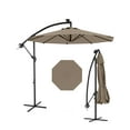 thumbnail image 1 of Parasol Déporté avec Base Incluse, Ombrage de 10 Pi pour 2 à 6 Personnes, Conception Extérieure Décalée avec Rotation à 360 Degrés et Inclinaison Infinie, Auvent Durable et Résistant à la Décoloration pour Terrasse, Piscine, Jardin, Cour Arrière, Beige, 1 of 8
