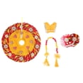 thumbnail image 3 of Laddu Gopal Dress Cloth Bhagwan Poshak of God Bal Gopal Kanha Kanhaiya Dev Vastra for Metal Idol Statue for Indian Traditional Holi Festival of Colours Decor(Size:- 3-5 No.Dia- 10")(Yellow), 3 of 4