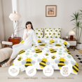 thumbnail image 3 of Erosebridal Dreamy Bug Bee Queen Comforter Set,Boho Florals Comforter Sets Queen,White Yellow,Polkadot Reversible,3 Pieces,1 Comforter and 2 Pillowcases, 3 of 7