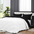 thumbnail image 4 of DNG Creations 3 Piece Reversible Diamond Pattern Comforter All Season 550 GSM - Full/ Queen - Size ( Black/White Colour ) 800 Threads Count, 100% Egyptian Cotton, 4 of 7