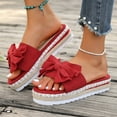 thumbnail image 6 of Wowcloth Roman Flatform Slides for Women – Comfortable Slip-On Sandals with Bow Decoration for Casual Outings and Home Comfort,Plus Size, 6 of 9