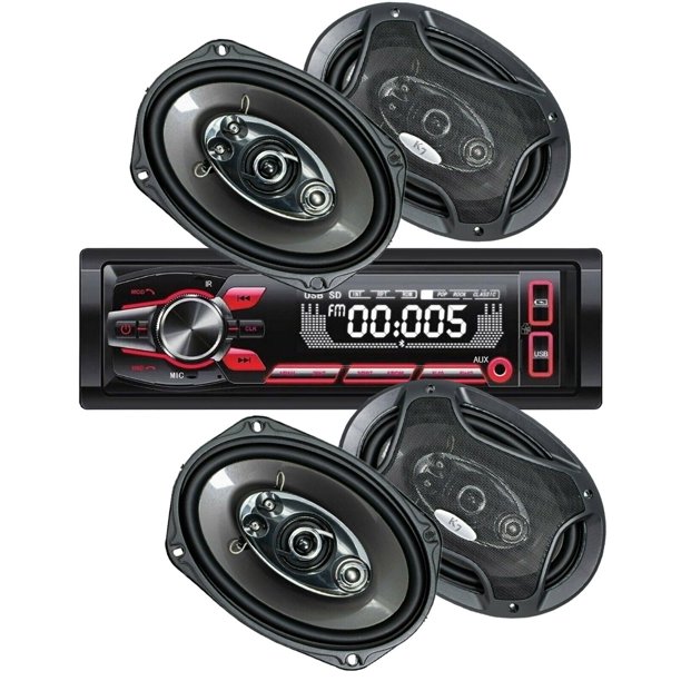 Cerwin Vega Multimedia 1Din bluetooth Car Stereo Receiver + 4x 700W