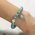 thumbnail image 4 of Soumake Women Bracelet Faux Turquoises Luminous Floral Jewelry Elastic Beads Bangle Jewellery Gift Fashion, 4 of 8