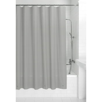 Mainstays Basic Light Weight Thickness PEVA Solid Shower Curtain Liner, Weighted Magnetized Hem, Light Grey, 70" x 71"