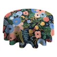 thumbnail image 4 of Pioneer Flower Floral Print Pattern Round Tablecloth 60"x60",Wrinkle Wipeable Table Cloth for Kitchen Dining Room Picnic Patio Party, 4 of 6