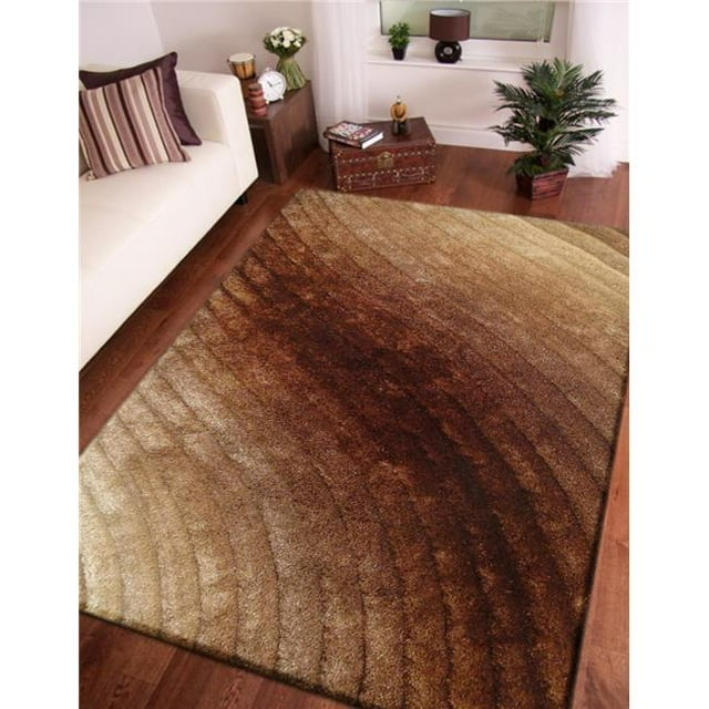 Amazing Rugs 3D303BR-23 2 x 3 ft. 3D Shaggy Terra Brown Hand Tufted Area Rug