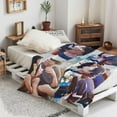 thumbnail image 5 of Custom Bed Throw Blankets with Photos Text,Personalised Fleece Blanket Customized Picture Memory Gift for Wife Husband Couples (1 Photo Blanket, 80 × 120cm), 5 of 6