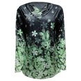 thumbnail image 5 of Pompotops T-shirt Décontracté à Manches Longues Imprimé Fleurs Printemps Automne Col en V pour Femmes Liquidation, 5 of 5