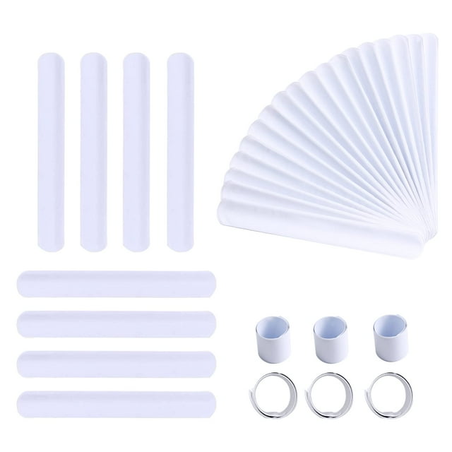 Pulseras Umikk de plástico PVC blanco, 110 unidades, para manualidades