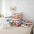 thumbnail image 5 of Manfei Rainbow Dessert Bed in a Bag King Size,Sweet Ice Cream Bed Set,Colorful Candy Bedding King Size,Microfiber Room Decoration Reversible,7 Pieces, 5 of 7