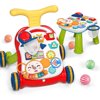 2-in-1 Sit to Stand Learning Walker - Baby Activity Center with Removable Play Panel, Music & Shape Sorter, Adjustable Speed & Height, First Steps Walker Toy Gift for Infants & Toddlers