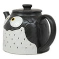 thumbnail image 3 of Whimsical Fat Black Owl Ceramic 52oz Large Tea Pot With Built In Strainer Spout, 3 of 5