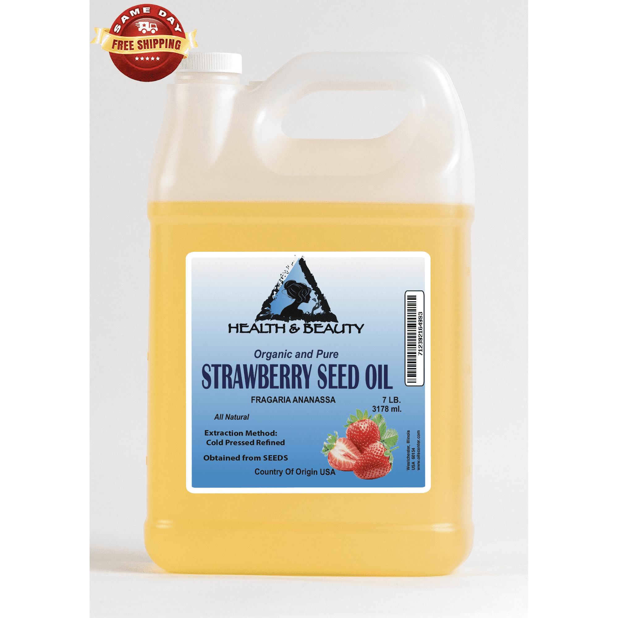 Strawberry seed oil refined organic by HEALTH & BEAUTY 100% pure natural 7 lb