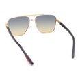 thumbnail image 4 of Mens Luxury Fashion Rectangle Mobster Chic Designer Metal Rim Sunglasses Gold Black - Brown, 4 of 4