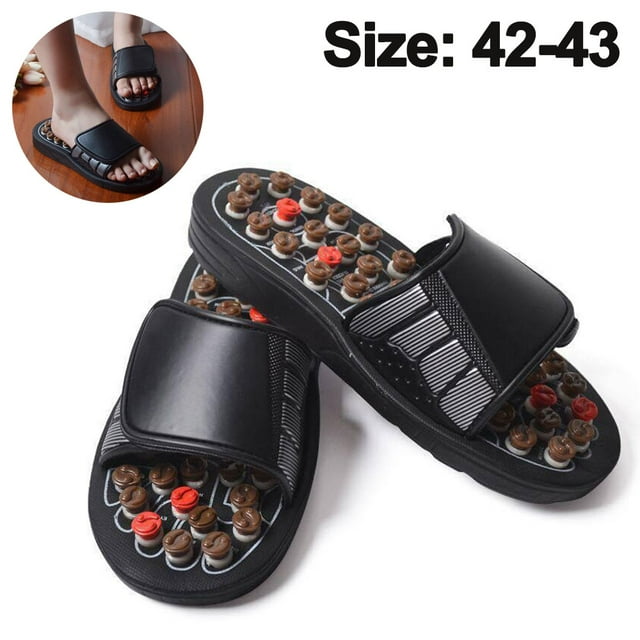 Masajeador de pies Shiatsu Estimulación de puntos de acupuntura Zapatillas de masaje Zapatos Sandalias de reflexología Hombres Mujeres Regalos para aliviar el estrés, Reduce la tensión Promueve la circulación Ormromra 220191-6