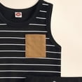 thumbnail image 6 of NOLDARES Toddler Boys 2-Piece Tank Top Shorts Set Summer Casual Outfits Sleeveless Striped Design Black,12-18 M, 6 of 6