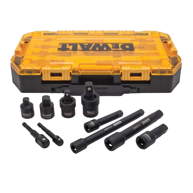 Juego de enchufes DEWALT Impact Driver con extensiones, 10 piezas métricas