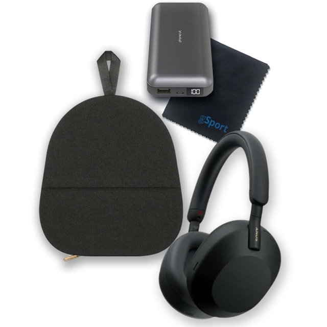 Sony WH-1000XM5 Wireless Noise Cancelling Over Ear Headphone Bundle with gSport Accessory Kit (Black)