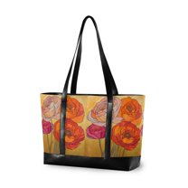 FORMRS Laptop Tote Bag for Women with 15.6" Computer Compartments Handbag, Orange Abstract Floral