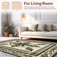 thumbnail image 2 of ODIKA 8'x10' Machine Washable Non-Slip Area Rug, Intricate Damask with Flourishing Leaves and Curved Petal High Traffic Rug, Beige, 386336, 2 of 7