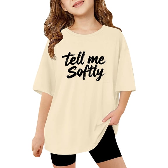 gcong Toddler Tshirts Girls 4t-5t Short Sleeve T-Shirts Crew Neck, Girls Short Tees Soft Girl Clothes
