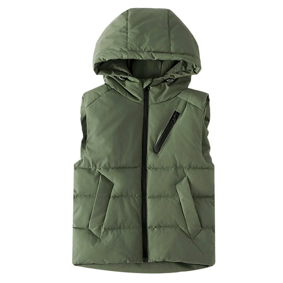 Kiijoy Toddler Boys Warm Padded Vest Winter Solid Sleeveless Jacket Outerwear, Sizes 3-4