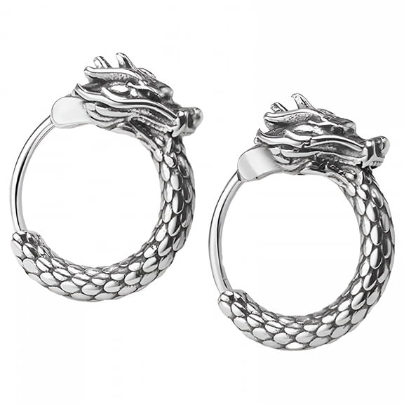DESIGNICE Earrings Hoops for Men Stud Dragon Pattern Male,Earrings for Men,Dragon Earrings