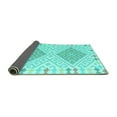 thumbnail image 2 of Ahgly Company Indoor Round Southwestern Turquoise Blue Country Area Rugs, 7' Round, 2 of 4