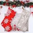 thumbnail image 5 of Deago 20" Christmas Stockings Faux Fur White Snowflake Large Fluffy Xmas Stocking Hanging Ornaments Candy Gift Bags for Christmas Decorations (Red), 5 of 8