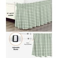 thumbnail image 3 of Sage Green Bed Skirt Buffalo Plaid Bed Skirts King Size 16 Inch Drop, Wrap Around Dust Ruffle&nbsp;Bedskirt with Adjustable Elastic Belt for Queen Size Beds, 3 of 7