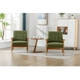 thumbnail image 3 of Set of 2 Mid Century Upholstered Chair, Accent Living Room Chairs with Side Table, Wood and Fabric Armchairs Side Chair, Comfy Lounge Reading Arm Chair for Bedroom, Office, 3 of 7