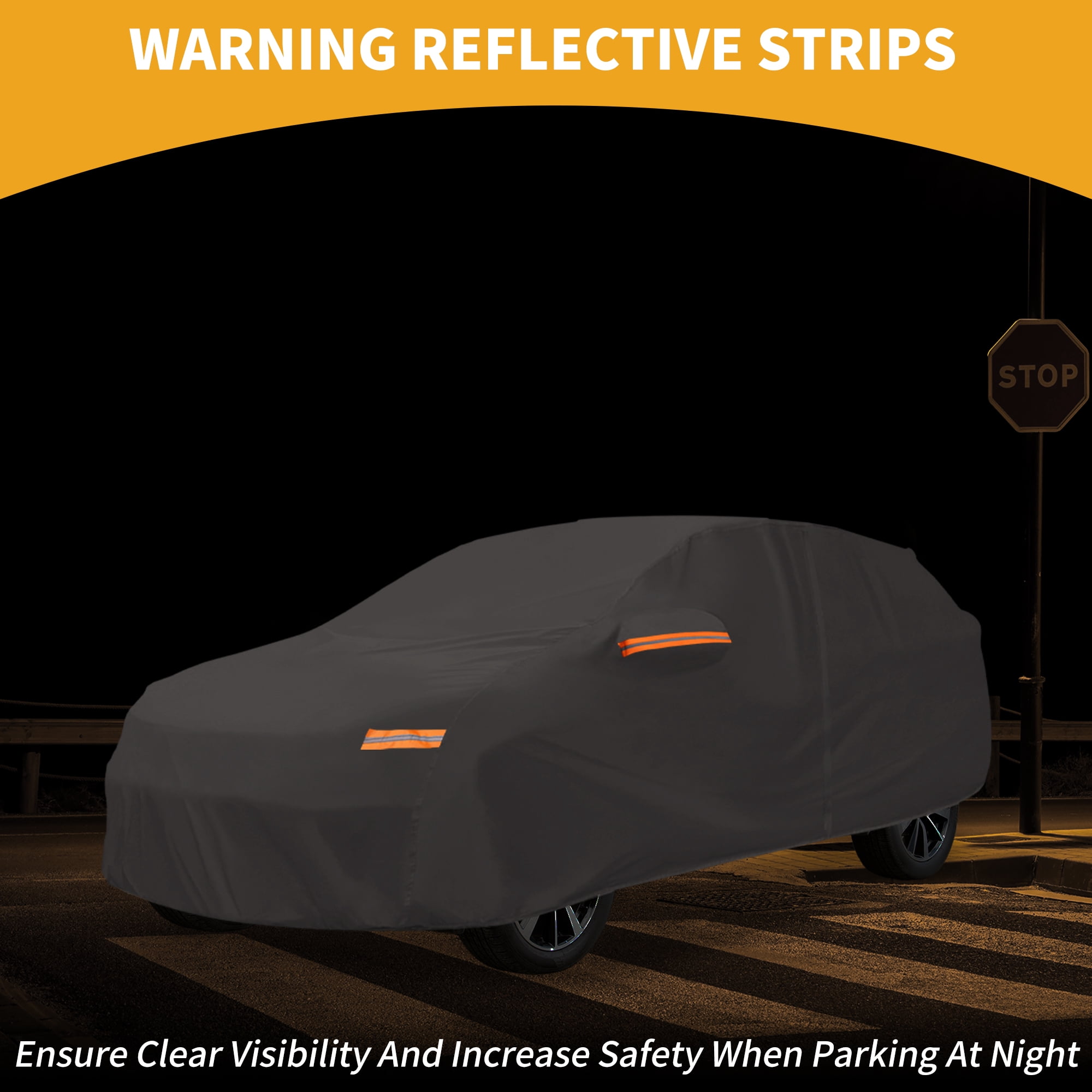 Unique Bargains Universal Car Cover Waterproof Silver Tone 181.1"x72.83"x55.12"