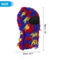 thumbnail image 2 of Uxcell Fuzzy Distressed Balaclava Ski Mask Camo Knitted Full Face Cover for Skiing Motorcycle Riding Camo Rainbow, 2 of 6