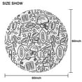 thumbnail image 6 of Black White Football Elements Pattern Round Tablecloth 60"x60",Wrinkle Wipeable Table Cloth for Kitchen Dining Room Picnic Patio Party, 6 of 6