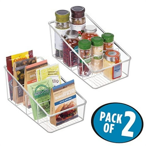 Mdesign Plastic Food Packet Organizer Bin Caddy Storage Station For Mdesign Plastic Food Packet Organizer Bin Caddy Storage Station For Kitchen Pantry Cabinet Countertop Holds Spice Pouches Dr Com