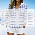 thumbnail image 3 of Njagoc3 Womens Plaid Gingham Zip Up Hoodie Drawstring Long Sleeve Loose Fit Fleece Sweatshirt with Pockets Casual Fall Outerwear for Picnic Travel，Sky Blue，XL, 3 of 6